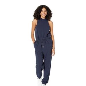 Sweaty Betty Navy High-Neck Jumpsuit